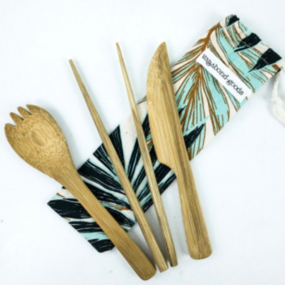 Vagabond Goods Bamboo Utensil BALI w BAG Set NEW
